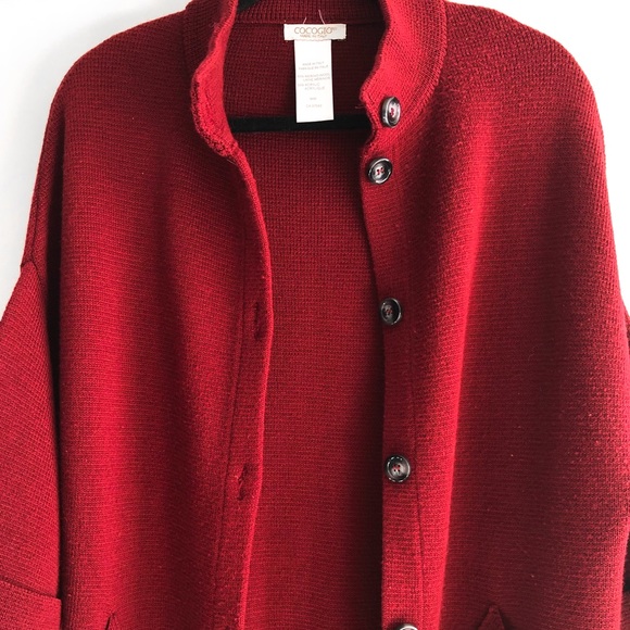 Long Italian Wool Blend Knit Sweater/Cardi/Coat - Picture 7 of 15